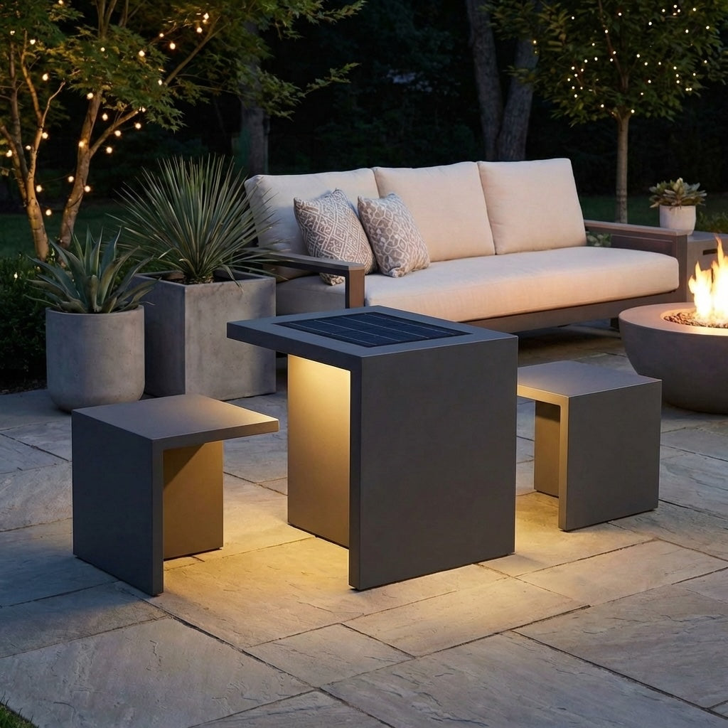 Block Lane Outdoor Solar Light — lifestyle