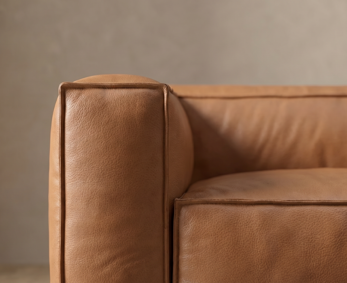 Leather Top Grain Sofa Loveseat (83") — lifestyle