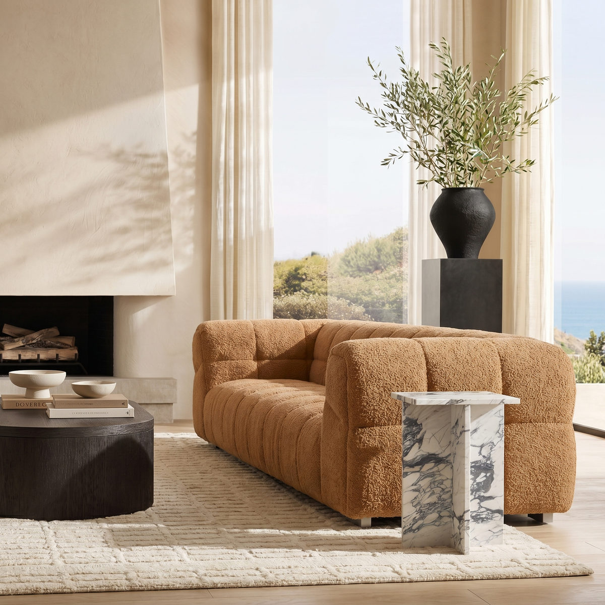 Puff Sofa Chaise Sectional (133") — lifestyle