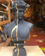 Michelangelo David Gold Strip Sculpture