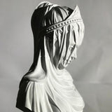 Veiled Lady in White Sculpture