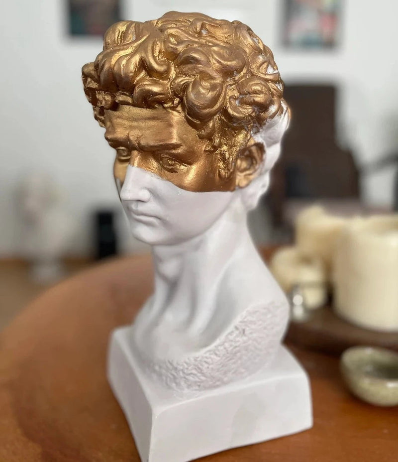 David in White & Gold Sculpture
