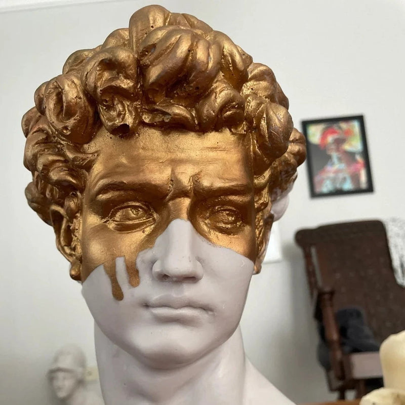 David in White & Gold Sculpture