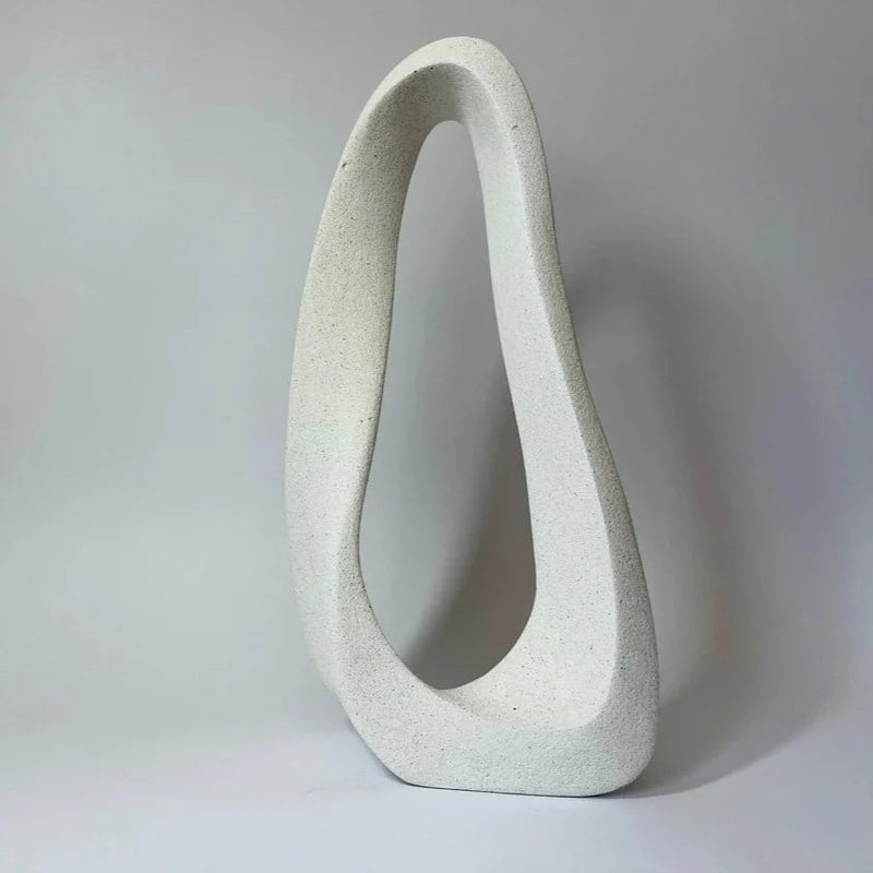Mobius White Abstract Stone Sculpture