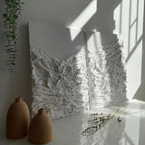 White Fabric Textured Painting Wall Art