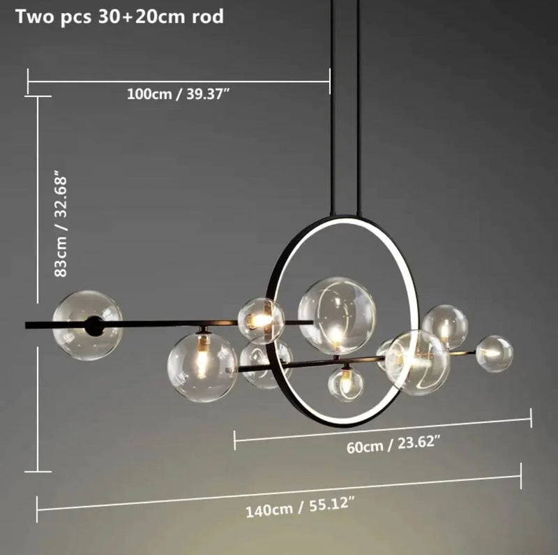 Bubble Glass Linear Chandelier