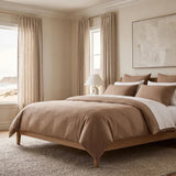 French linen in Clay — coastal bedroom