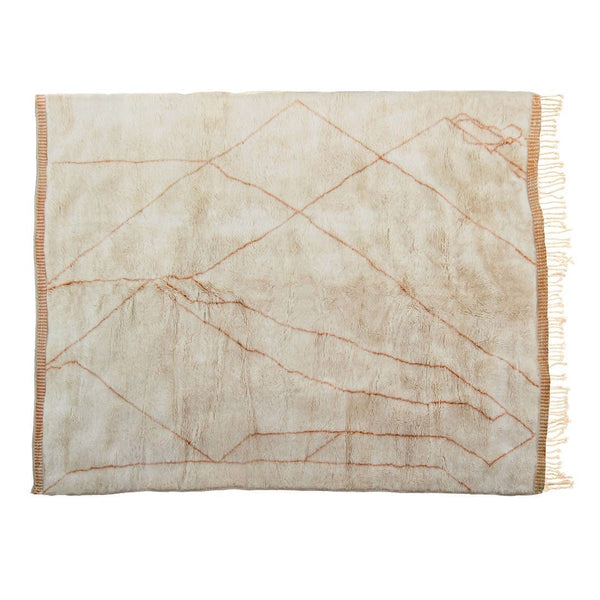 Beige Abstract Lines Moroccan Rug