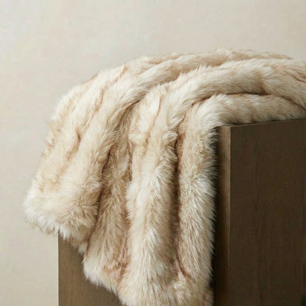 Arctic Fox Faux-Fur Blanket Throw
