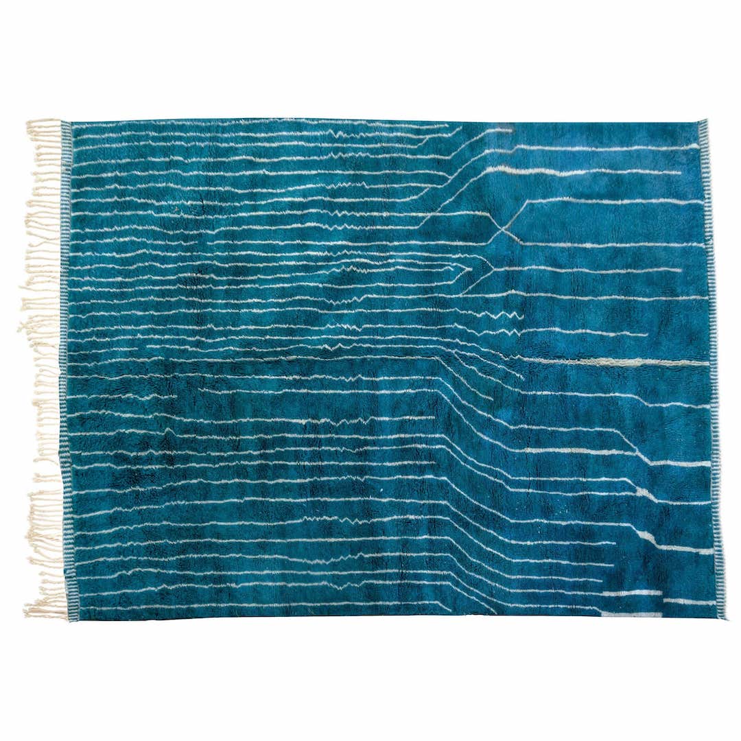 Blue Stream Moroccan Rug — lifestyle