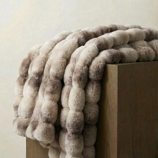 Tie Dye Rabbit Faux-Fur Blanket Throw