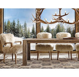 Sheepskin Wooden Dining Chair