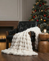 Rabbit Faux-Fur Blanket Throw