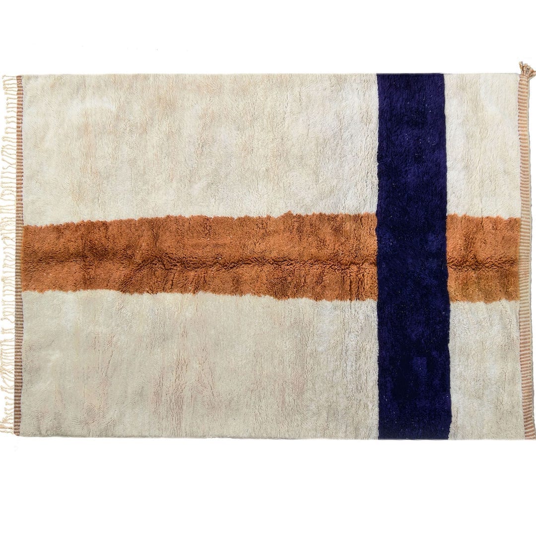 Contrast Intersection Moroccan Rug — lifestyle