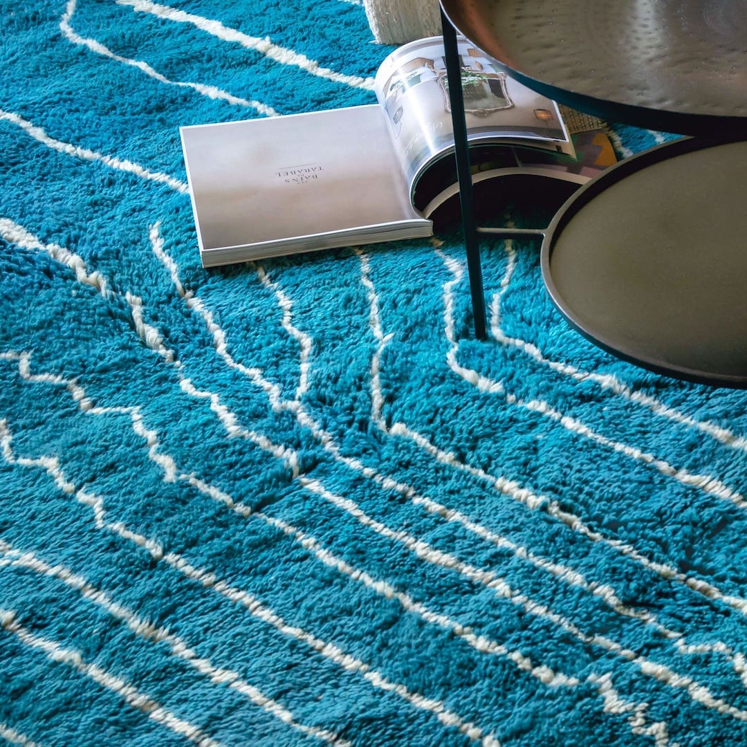 Blue Stream Moroccan Rug — lifestyle