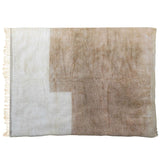 Two Tone (White and Beige) Moroccan Rug