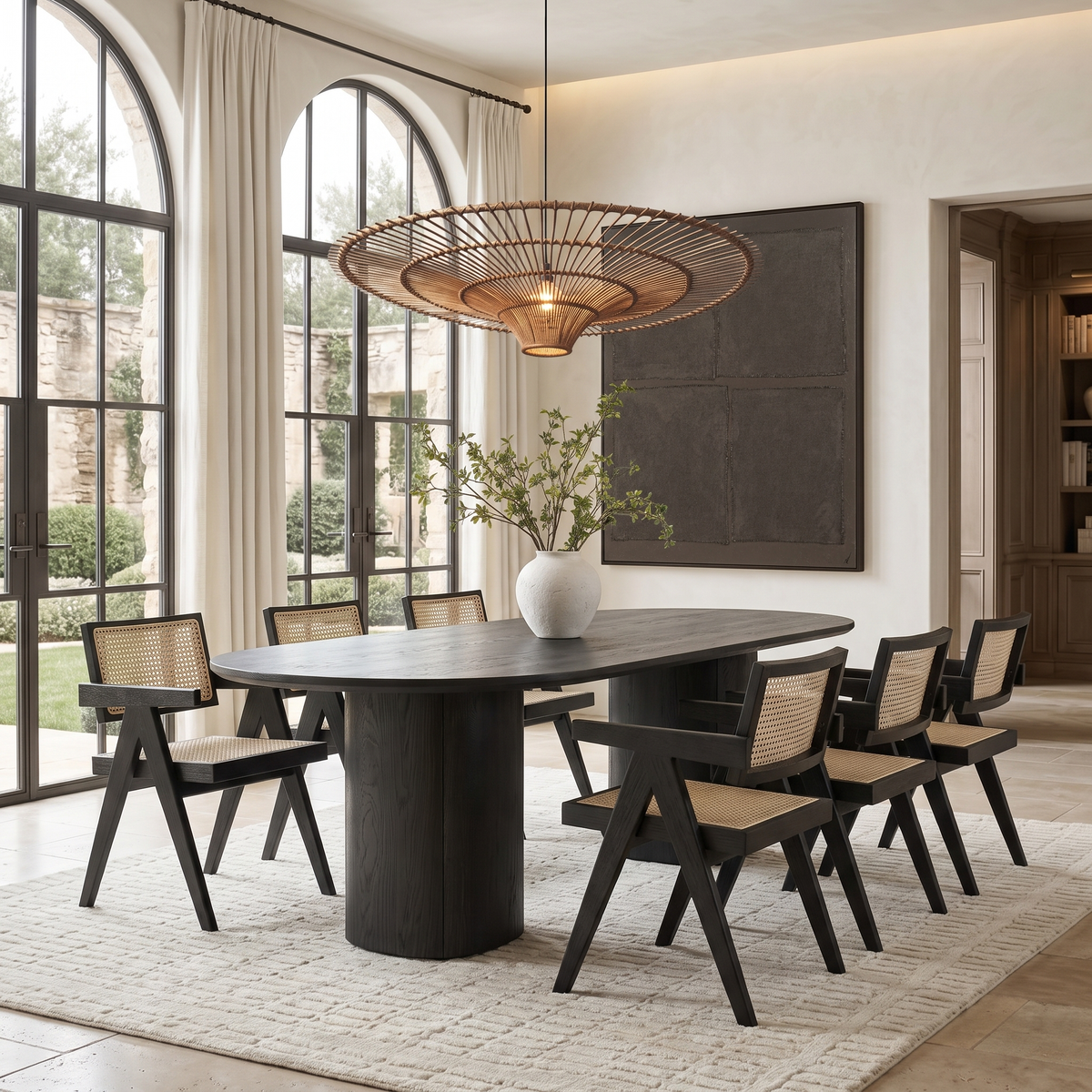 Japandi Rattan Chair — lifestyle
