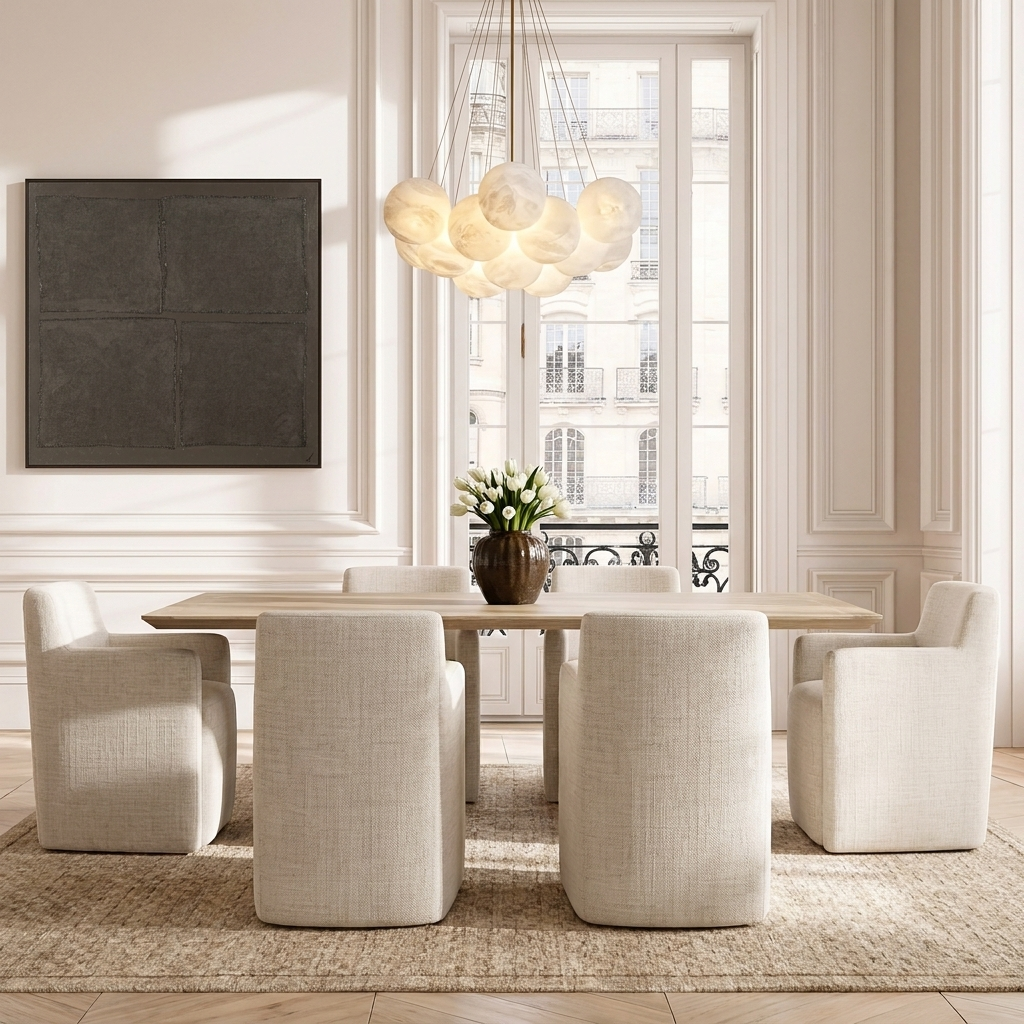 Upholstered Signature Dining Armchair — lifestyle