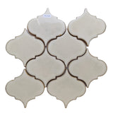 Beige White Lantern Pattern Mosaic Tile