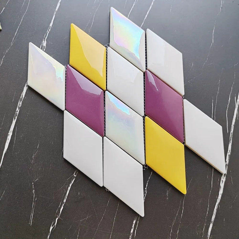 Yellow Purple Rhombus Mosaic Tile – Articture