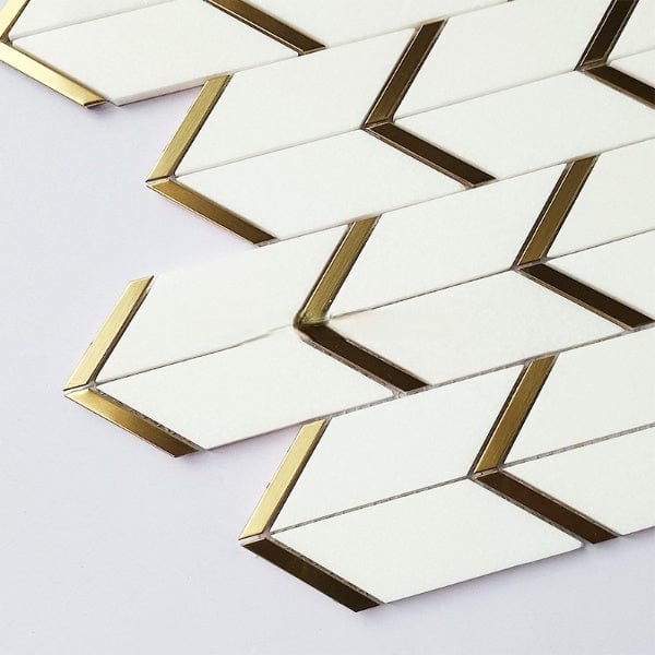 Arrow White Mosaic Tiles
