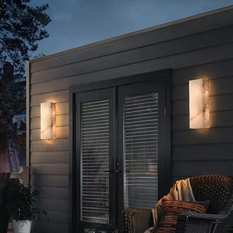 Marble Outdoor Wall Light — lifestyle
