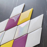Yellow Purple Rhombus Mosaic Tile