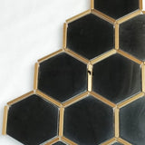 Glory Black Hexagon Mosaic Tiles