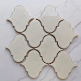Beige White Lantern Pattern Mosaic Tile