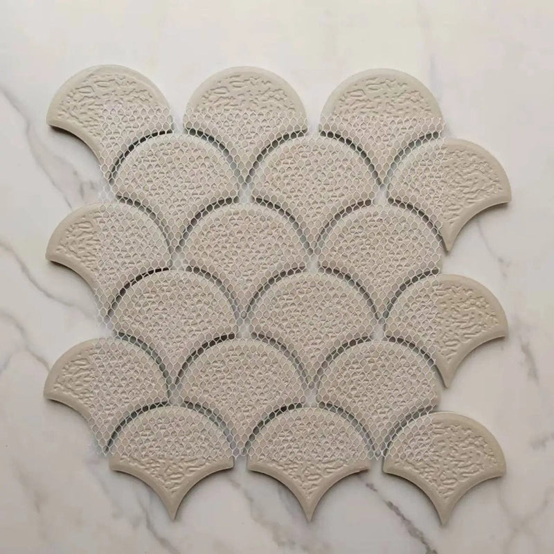 Turquoise Fan Shaped Mosaic Tile – Articture