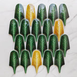 Forest Green Feather Mosaic Tile