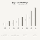 Stripe Lined Wall Light sizes and specifications