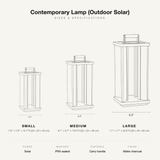 Contemporary Lamp sizes and specifications