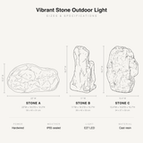 Vibrant Stone Outdoor Light sizes and specifications