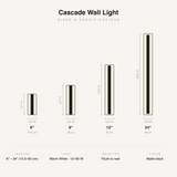 Cascade Wall Light sizes and specifications