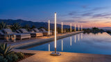Modern Outdoor Floor Lamp Pro in an evening patio setting