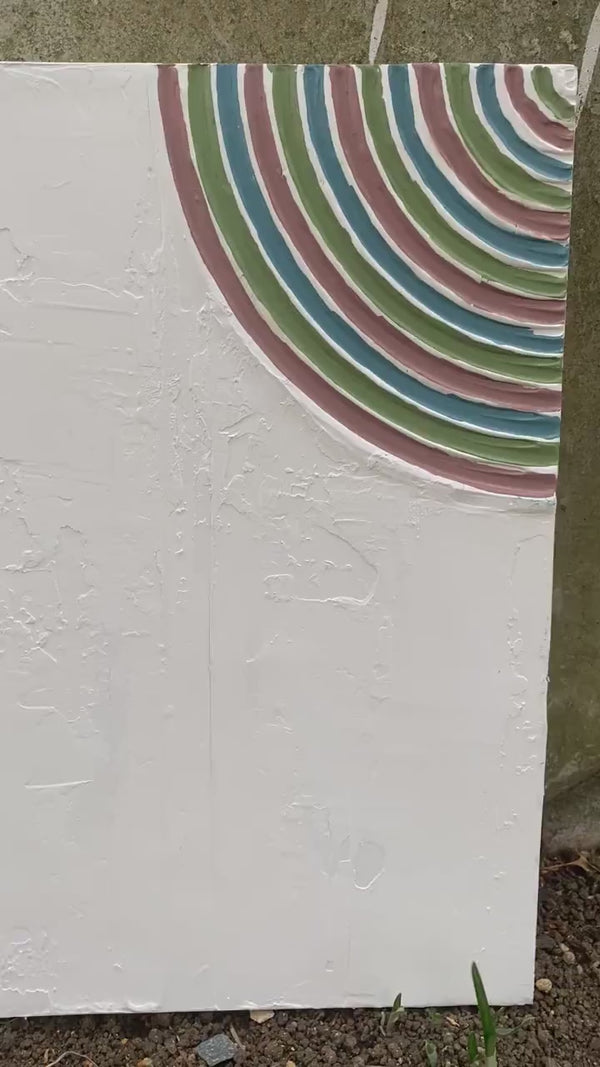 Rainbow Textured Plaster Wall Art