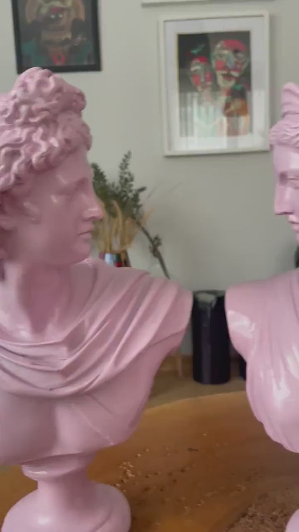 Artemis and Apollo Pink Sculpture