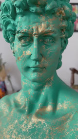David in Green Golden Speck Sculpture