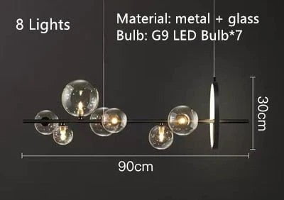 Bubble Glass Linear Chandelier