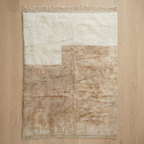 Two Tone (White and Beige) Moroccan Rug