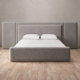 Boucle Pewter — Extended Headboard