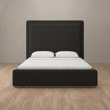 Linen Blend Charcoal — Full Height Headboard