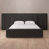 Linen Blend Charcoal — Extended Headboard