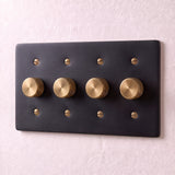 Night Black with Brass::4 Gang