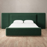 Boucle Forest Green — Extended Headboard