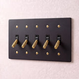 Night Black with Brass::5 Gang