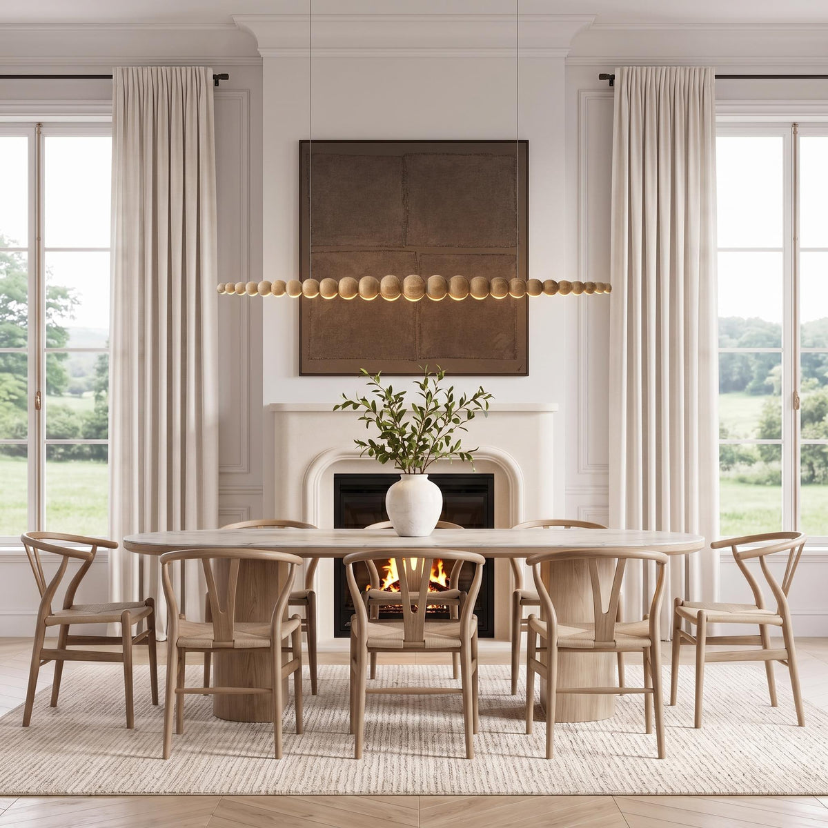 Japandi Wishbone Chair — lifestyle