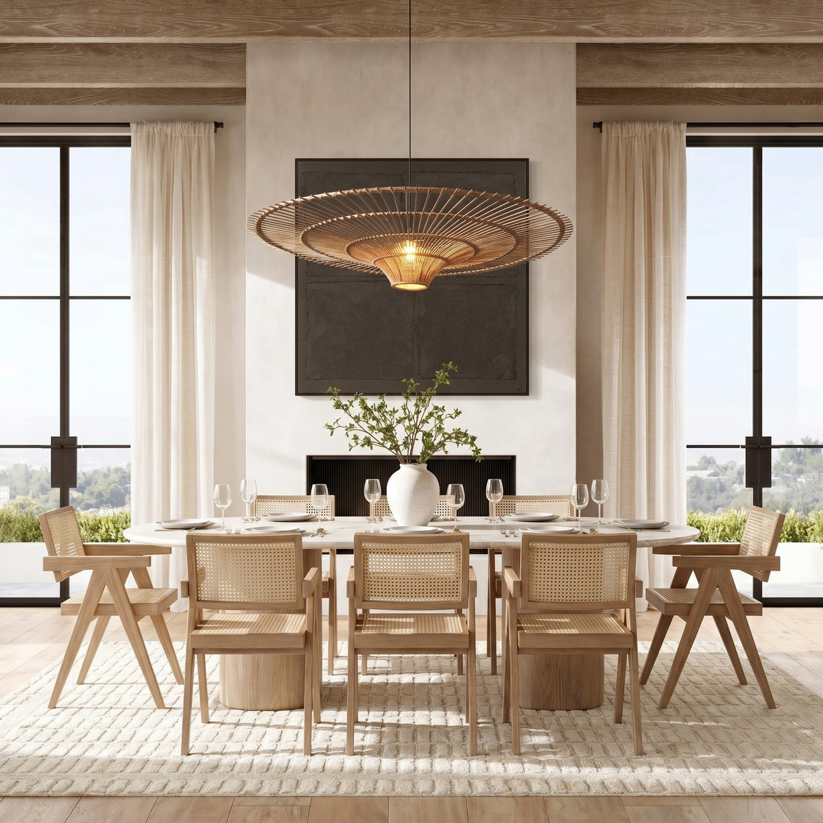 Japandi Rattan Chair — lifestyle