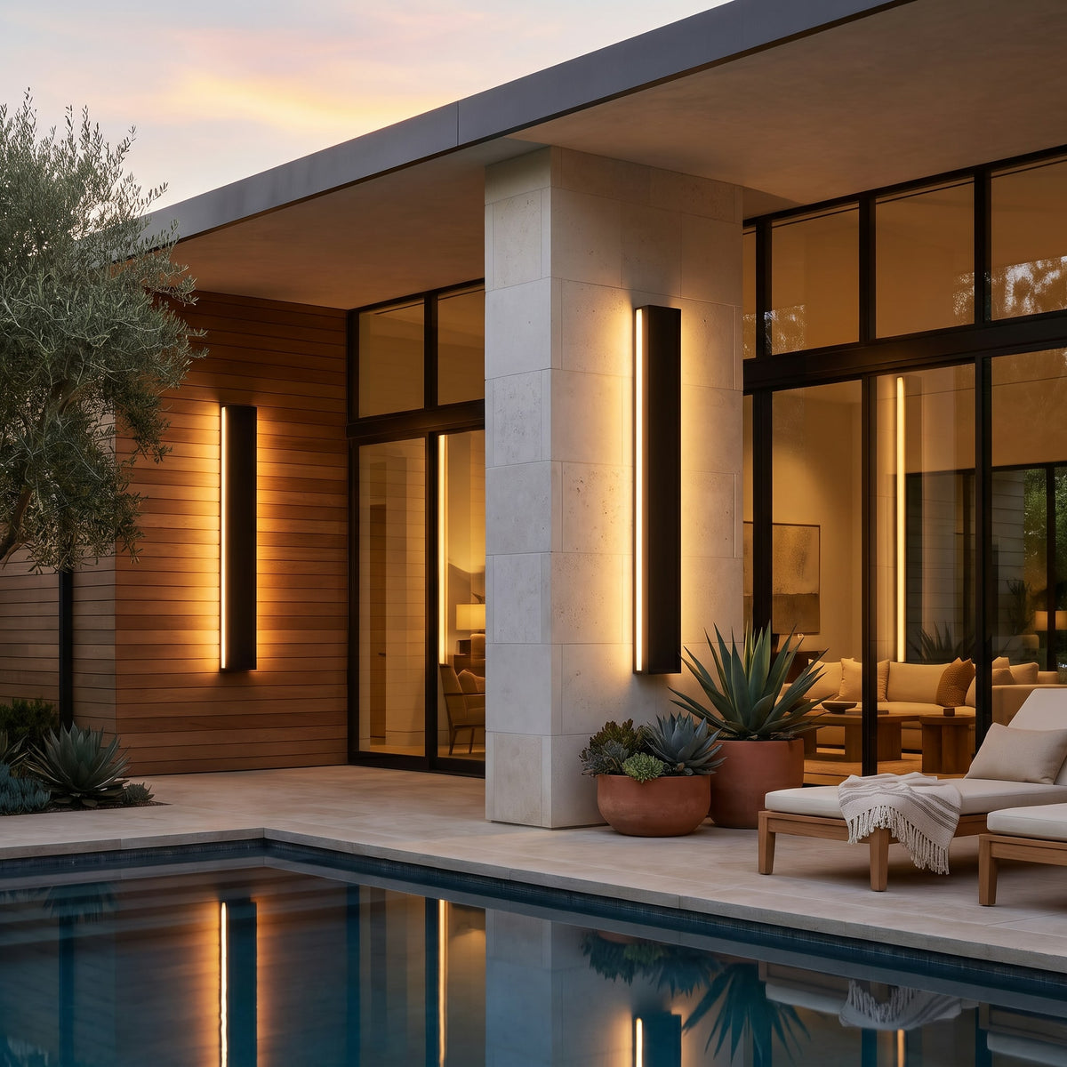 Modern Outdoor Wall Light — lifestyle